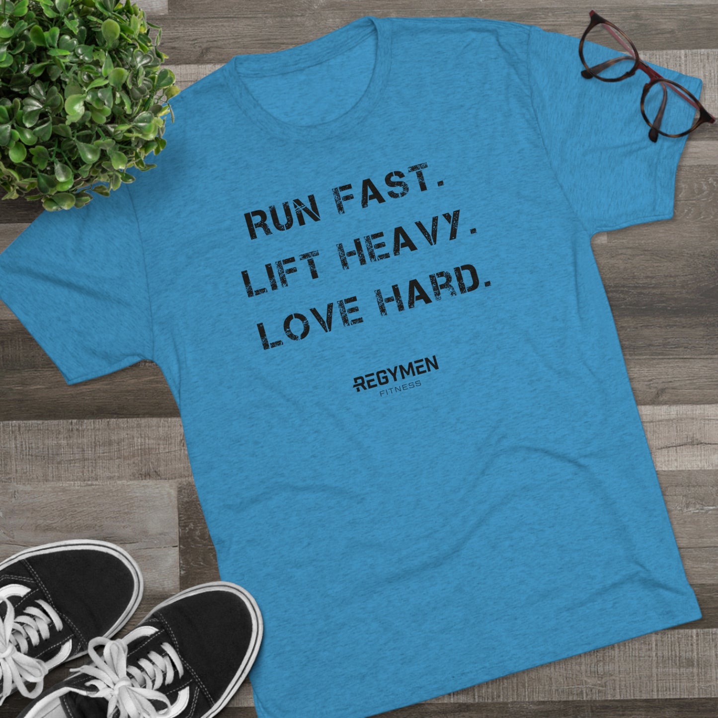 RUN, LIFT, LOVE - Unisex Tri-Blend Crew Tee