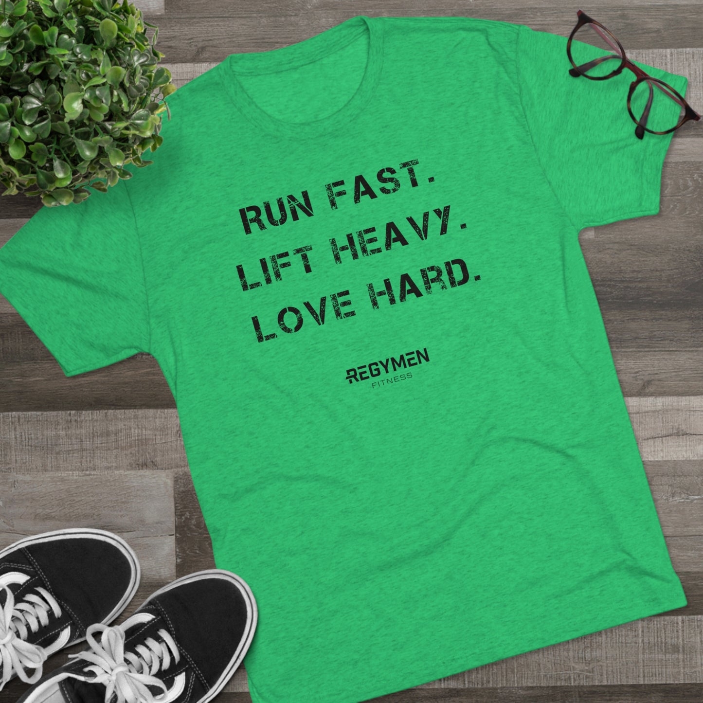 RUN, LIFT, LOVE - Unisex Tri-Blend Crew Tee